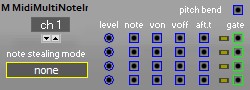 MidiMultiNoteIn - MIDI multi note input module