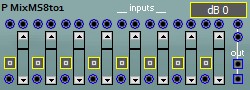 MixMS8to1 - eight to one stereo mixer